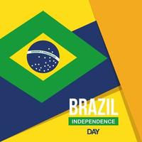 bandeira da celebração da independência do Brasil, com decoração do emblema da bandeira de ícones vetor