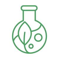 orgânico natural biologia frasco folha ciência estilo linha verde vetor