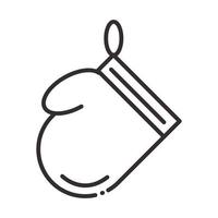 ícone de estilo de linha de utensílio de cozinha de proteção de luva de chef vetor