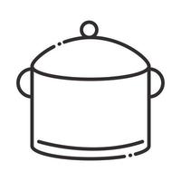 ícone de estilo de linha de objeto de utensílio de cozinha de panela de chef vetor