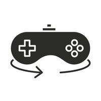 estilo de silhueta de equipamento de gamepad de controle de realidade aumentada vetor