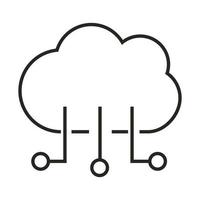 ícone de linha de computação em nuvem de marketing digital vetor