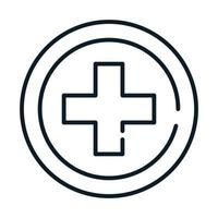 ícone de linha de serviço cruzado médico de saúde vetor