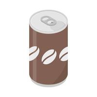 ícone isométrico da lata de café bebida gelada vetor