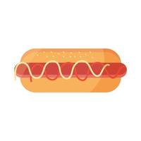menu de comida rápida de cachorro-quente no ícone plano dos desenhos animados vetor