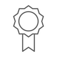 ícone de estilo de linha fina prêmio de qualidade de roseta vetor