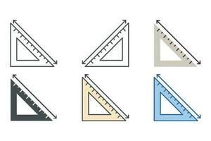 triângulo ruller escala geometria ícone símbolo modelo para gráfico e rede Projeto coleção logotipo vetor ilustração