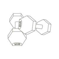 halteres. vários esporte equipamento. ginástica inventário, Academia acessórios. exercite-se coisa pacote. linha arte. vetor