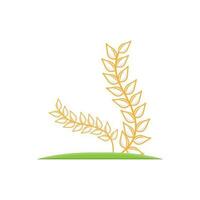 arroz logotipo, Fazenda trigo logotipo projeto, vetor trigo arroz ícone modelo retro vintage ilustração