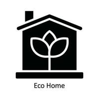 eco casa vetor sólido ícone Projeto ilustração. natureza e ecologia símbolo em branco fundo eps 10 Arquivo