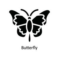 borboleta vetor sólido ícone Projeto ilustração. natureza e ecologia símbolo em branco fundo eps 10 Arquivo