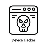 dispositivo hacker vetor esboço ícone Projeto ilustração. cyber segurança símbolo em branco fundo eps 10 Arquivo