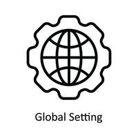 global configuração vetor esboço ícone Projeto ilustração. cyber segurança símbolo em branco fundo eps 10 Arquivo