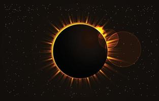 cena de eclipse solar espacial realista vetor