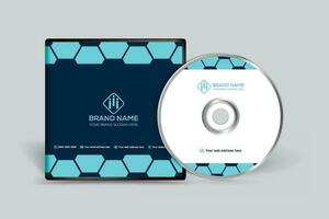 CD cobrir Projeto com azul cor vetor