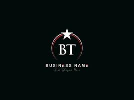inicial bt luxo o negócio logotipo, feminino Estrela círculo bt logotipo carta vetor ícone