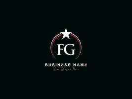 monograma luxo fg círculo Estrela logotipo, mínimo fg logotipo ícone vetor estoque