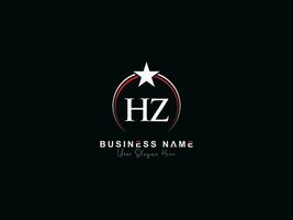 Prêmio círculo hz Estrela logotipo, inicial hz logotipo carta vetor arte