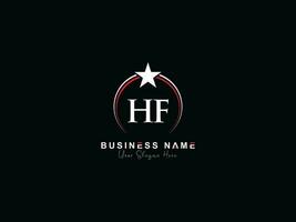 Prêmio círculo hf Estrela logotipo, inicial hf logotipo carta vetor arte