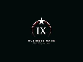 monograma luxo ix Estrela logotipo, criativo círculo ix companhia logotipo símbolo vetor