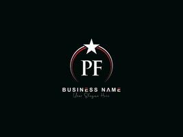 minimalista círculo pf logotipo ícone, criativo pf luxo Estrela logotipo carta vetor