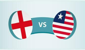 Inglaterra versus Libéria, equipe Esportes concorrência conceito. vetor