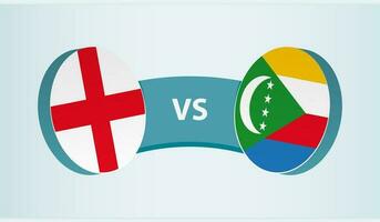 Inglaterra versus Comores, equipe Esportes concorrência conceito. vetor