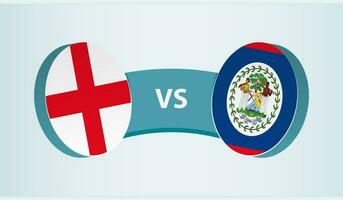 Inglaterra versus belize, equipe Esportes concorrência conceito. vetor