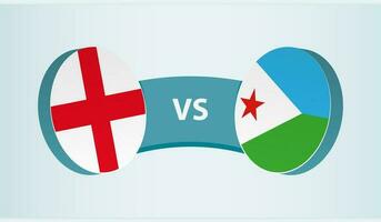 Inglaterra versus djibuti, equipe Esportes concorrência conceito. vetor