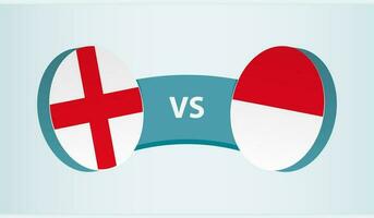 Inglaterra versus Indonésia, equipe Esportes concorrência conceito. vetor