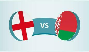 Inglaterra versus bielorrússia, equipe Esportes concorrência conceito. vetor
