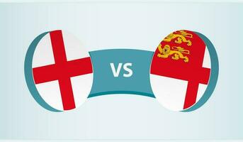 Inglaterra versus sark, equipe Esportes concorrência conceito. vetor