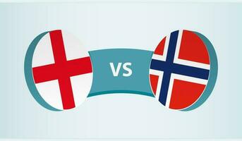 Inglaterra versus Noruega, equipe Esportes concorrência conceito. vetor