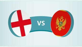 Inglaterra versus Montenegro, equipe Esportes concorrência conceito. vetor