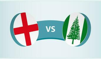 Inglaterra versus Norfolk ilha, equipe Esportes concorrência conceito. vetor