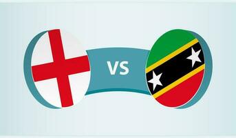 Inglaterra versus santo kitts e nevis, equipe Esportes concorrência conceito. vetor