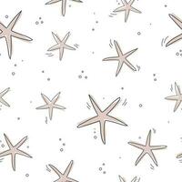 estrelas do mar desatado padronizar. 1 linha desenhando do uma seastars. mão desenhado marinho ilustrações do estrelas do mar. verão tropical oceano de praia estilo vetor