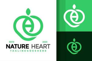 carta uma natureza coração logotipo Projeto vetor símbolo ícone ilustração