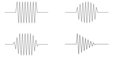 onda amplitude ícone conjunto isolado em branco fundo vetor