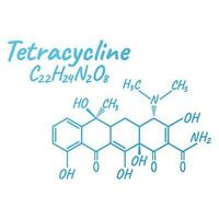 tetraciclina antibiótico químico Fórmula e composição, conceito estrutural médico medicamento, isolado em branco fundo, vetor ilustração.