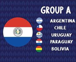 times de futebol da América Latina 2020.grupo uma bandeira do paraguai. final do futebol americano da latina vetor