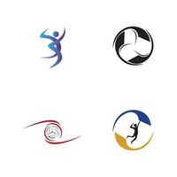 voleibol logotipo, emblema, ícones, desenhos modelos com voleibol bola em uma luz fundo vetor