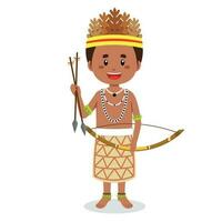 papua Novo Guiné pessoas segurando Setas; flechas para Caçando vetor