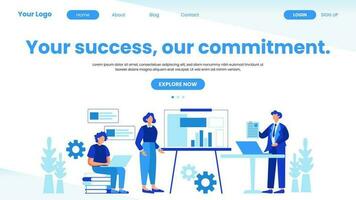 aterrissagem página companhia o negócio modelo dentro plano Projeto vetor ilustração conceito