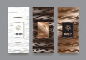 vetor definido modelos de embalagens com textura diferente para produtos de luxo. design de logotipo com estilo linear moderno.