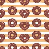 padrão sem emenda do vetor. donuts vitrificados decorados com coberturas, chocolate, nozes. vetor