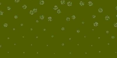 textura de doodle de vetor verde claro com flores