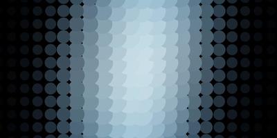 textura de vetor azul escuro com discos ilustração colorida com pontos de gradiente no padrão de estilo da natureza para anúncios de empresas