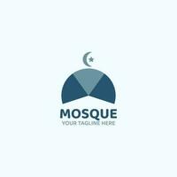 simples mesquita cúpula logotipo com dois cores. vetor