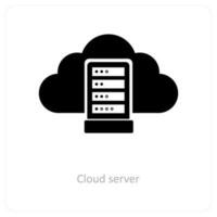 nuvem servidor e nuvem hospedagem ícone conceito vetor
